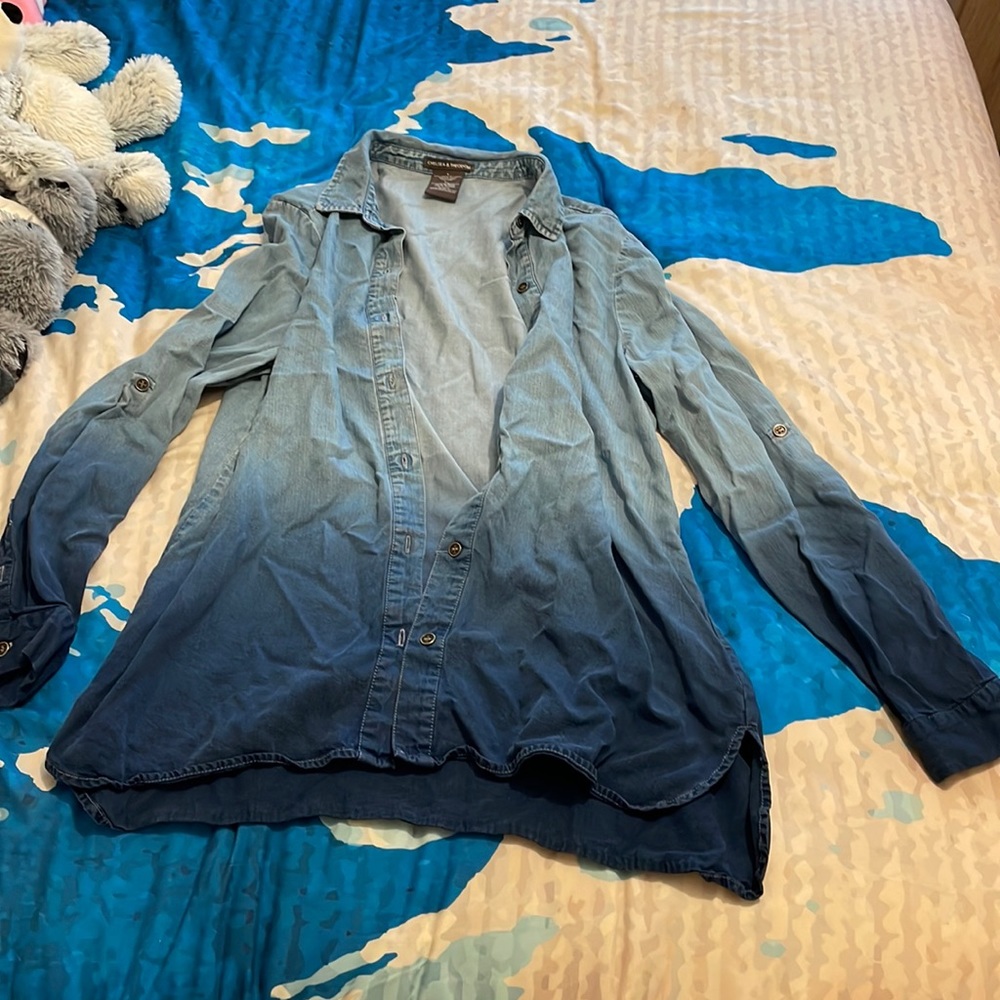 Denim ombré shirt/flannel size L